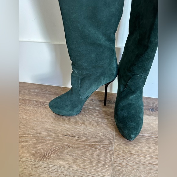 Giuseppe Zanotti Green Suede High Boots with Box Size 39 - Picture 4 of 11